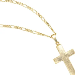 Anhänger 18,7x30,8mm Kreuz 333 Gold Gelbgold eismatt Unisex Goldanhänger