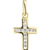 Anhänger 8,3x13,6mm Kreuz Goldkreuz mit weißen Zirkonia 375 Gold Gelbgold
