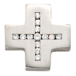 Anhänger 14,5x14,5mm Kreuz mit Diamanten 0.2Ct W/SI 950 Platin Platinanhänger