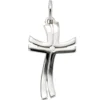 Anhänger 13,3x22,4mm Kreuz mit Diamant 0.015Ct Brillant 585 Gold Weißgold