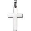 Anhänger 10,6x19mm Kreuz Silberkreuz 925 Silber rhodiniert schlicht Unisex