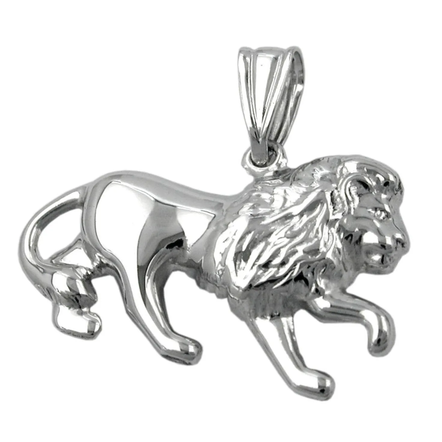 Anhänger 15x23mm Löwe aus echtem 925 Silber rhodiniert Silberanhänger Unisex