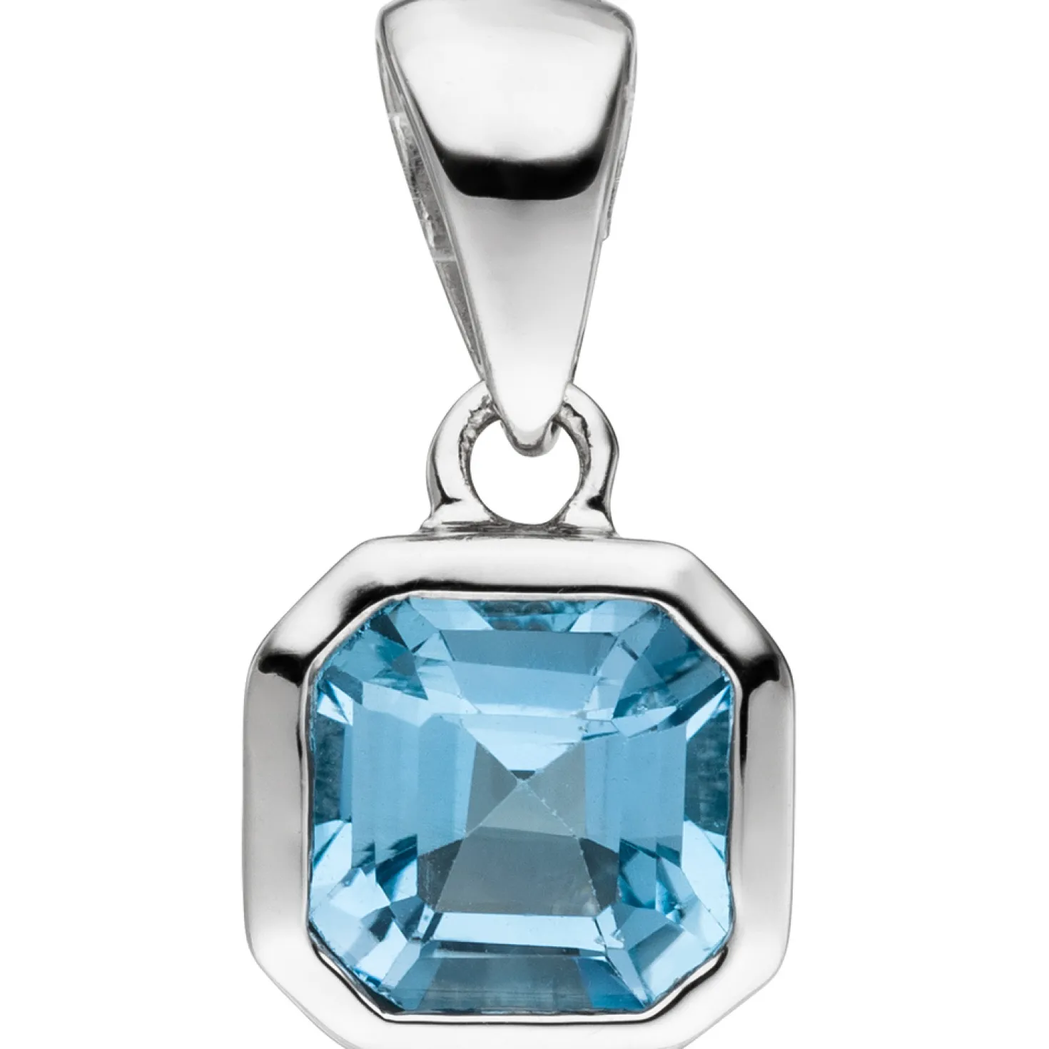 Anhänger 7,8x9,7mm mit Blautopas Solitär blau hellblau 925 Silber Damen
