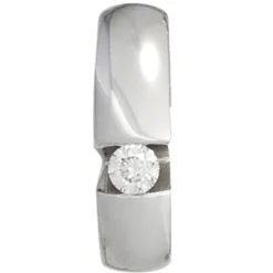 Anhänger 4,4x15,7mm mit Diamant Brillant 0,10 Ct 585 Gold Weißgold Damen