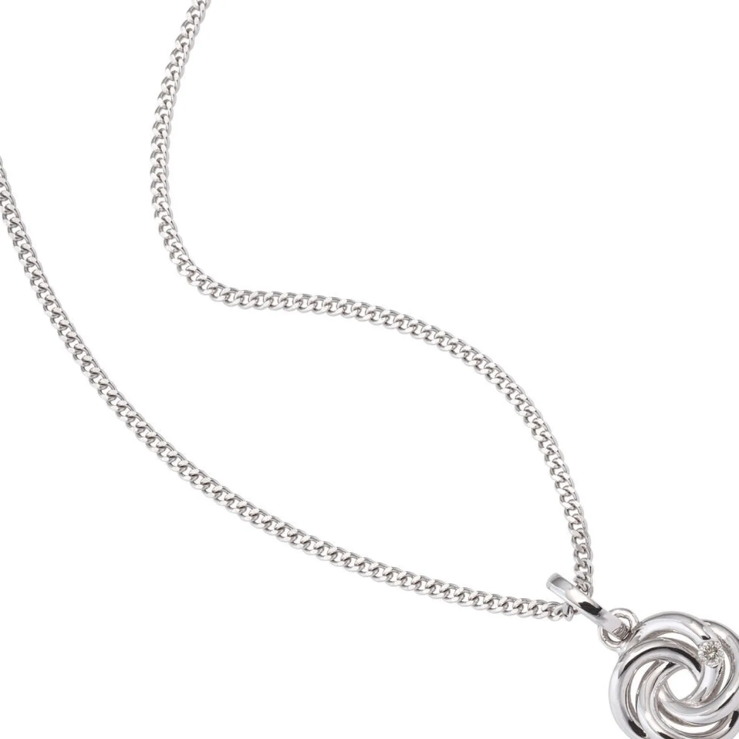 Anhänger 10x12,5mm mit Diamant 0.02Ct Knoten Form glänzend 585 Gold Weißgold