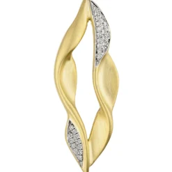 Anhänger 14,5x39,3mm mit 32 Diamant 0.15Ct W/SI Brillanten 585 Gold Gelbgold
