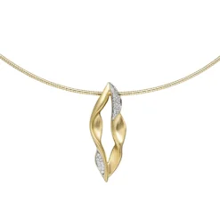 Anhänger 14,5x39,3mm mit 32 Diamant 0.15Ct W/SI Brillanten 585 Gold Gelbgold