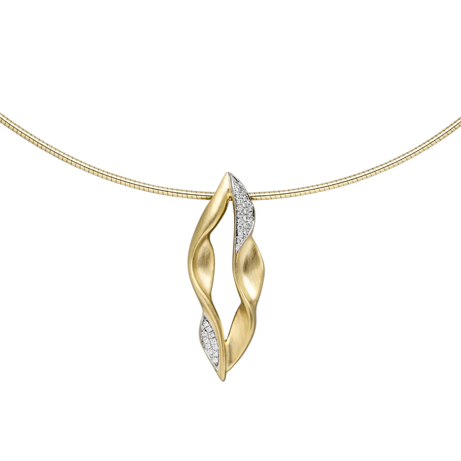 Anhänger 14,5x39,3mm mit 32 Diamant 0.15Ct W/SI Brillanten 585 Gold Gelbgold