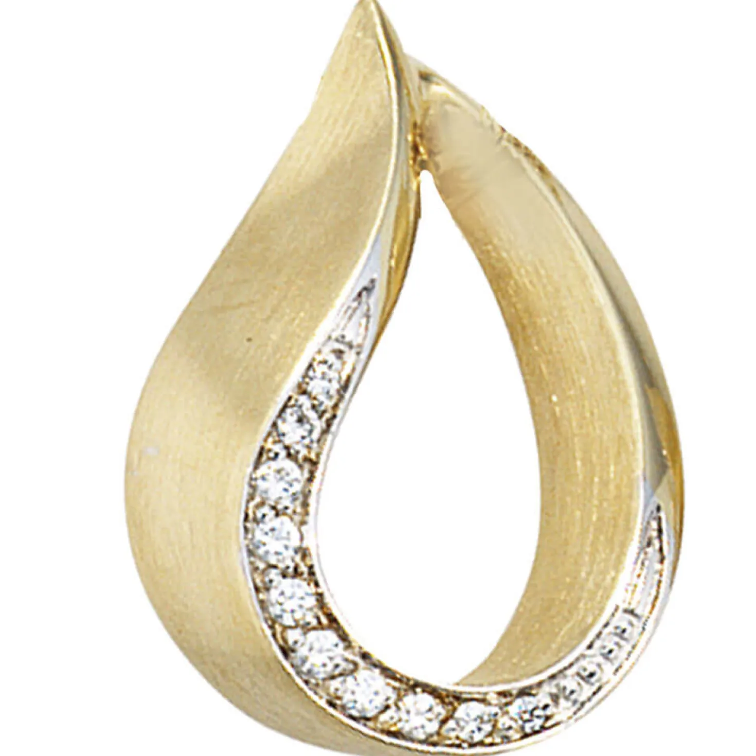 Anhänger 13,8x18,9mm mit 10 Diamanten 0.066Ct Brillanten 585 Gold Gelbgold