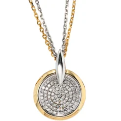 Anhänger 14x19,6mm mit 91 Diamanten 0.28Ct Brillanten 585 Gold Weißgold