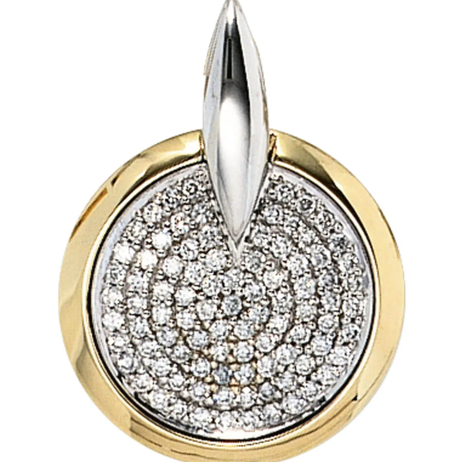 Anhänger 14x19,6mm mit 91 Diamanten 0.28Ct Brillanten 585 Gold Weißgold