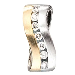 Anhänger 8,3x20mm mit Diamanten 0.49Ct Brillanten 585 Gelbgold Weißgold