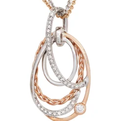 Anhänger 16,6x31,4mm mit 41 Diamanten 0,25 Ct 585 Gold Weißgold Rotgold