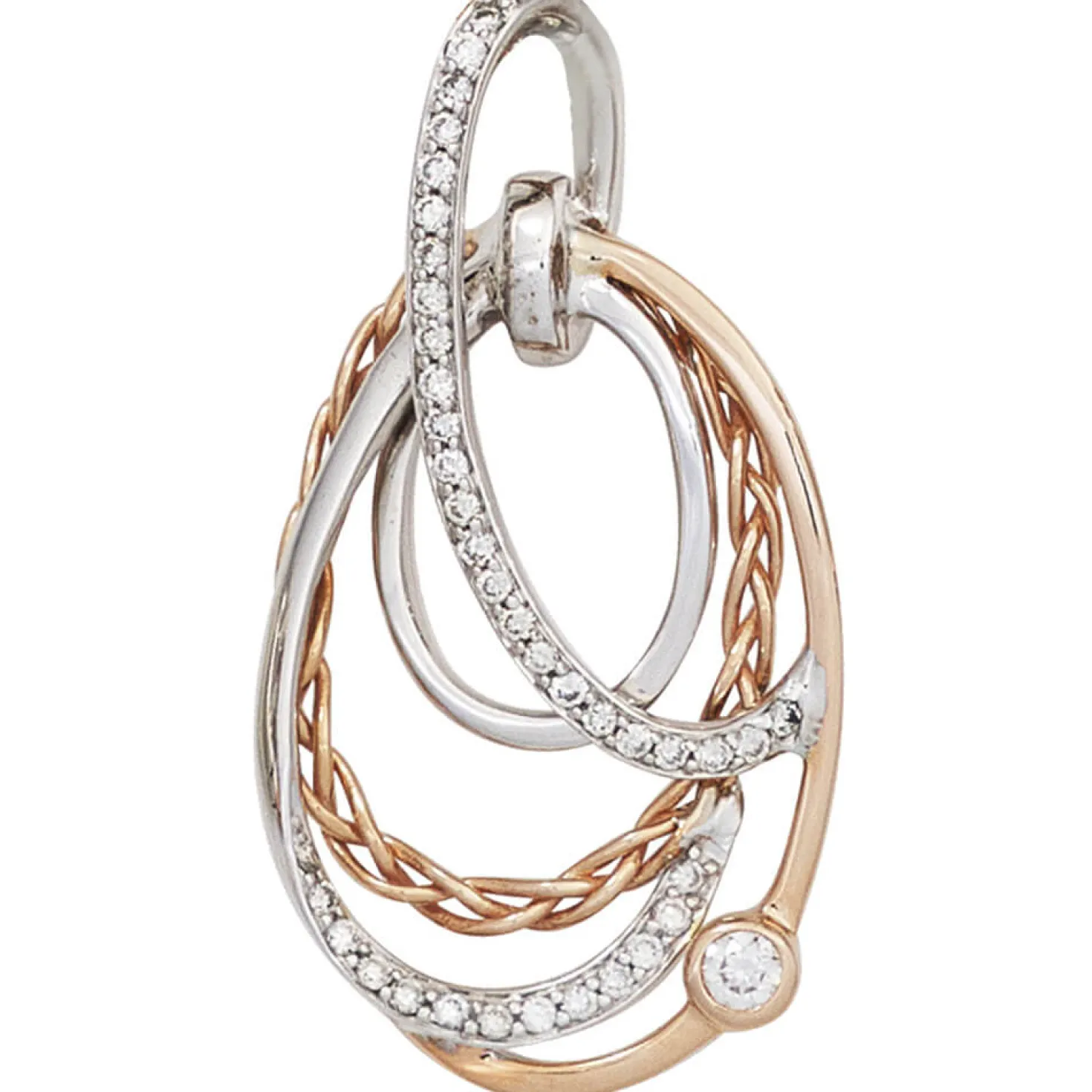Anhänger 16,6x31,4mm mit 41 Diamanten 0,25 Ct 585 Gold Weißgold Rotgold