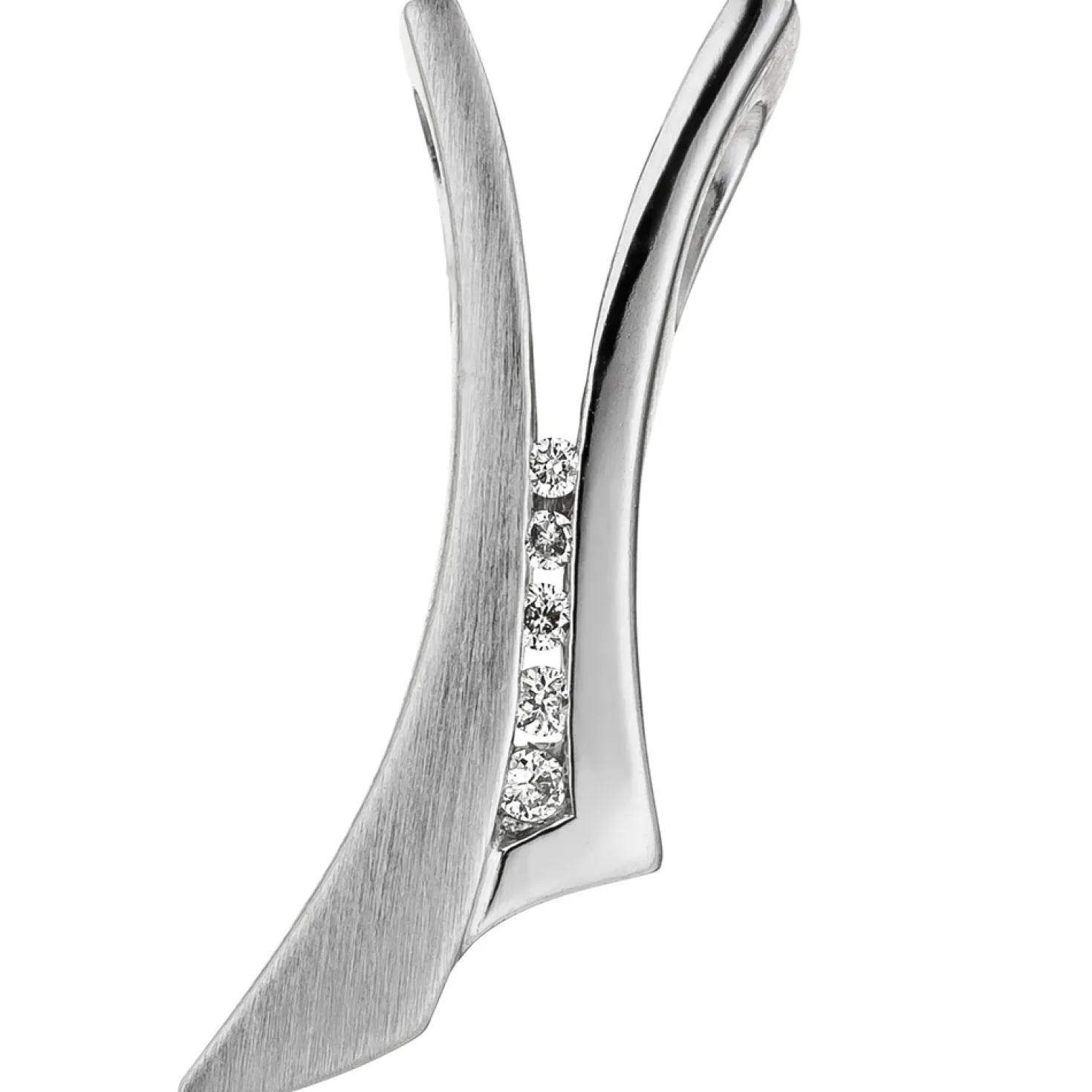 Anhänger 7,6x19,9mm mit 5 Diamanten 0.035Ct W/SI Brillanten 585 Gold Weißgold