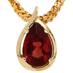 Anhänger 8,2x13,1mm mit Granat dunkelrot 585 Gold Gelbgold Halsschmuck Damen