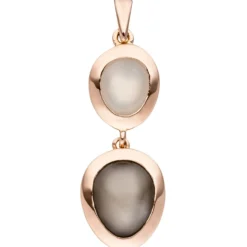 Anhänger 9,7x25,6mm mit Mondsteinen 585 Gold Rotgold Mondsteinanhänger Damen