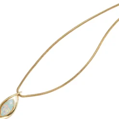 Anhänger 10,5x24,1mm mit Opal 375 Gold Gelbgold Opalanhänger ohne Halskette