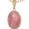 Anhänger 12,1x18,7mm mit Rhodochrosit oval rosé-pink 585 Gold Gelbgold Damen