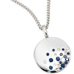 Anhänger 18,3x25,1mm mit 13 Saphiren & 10 Diamanten 0.1Ct W/SI 585 Gold Weißgold