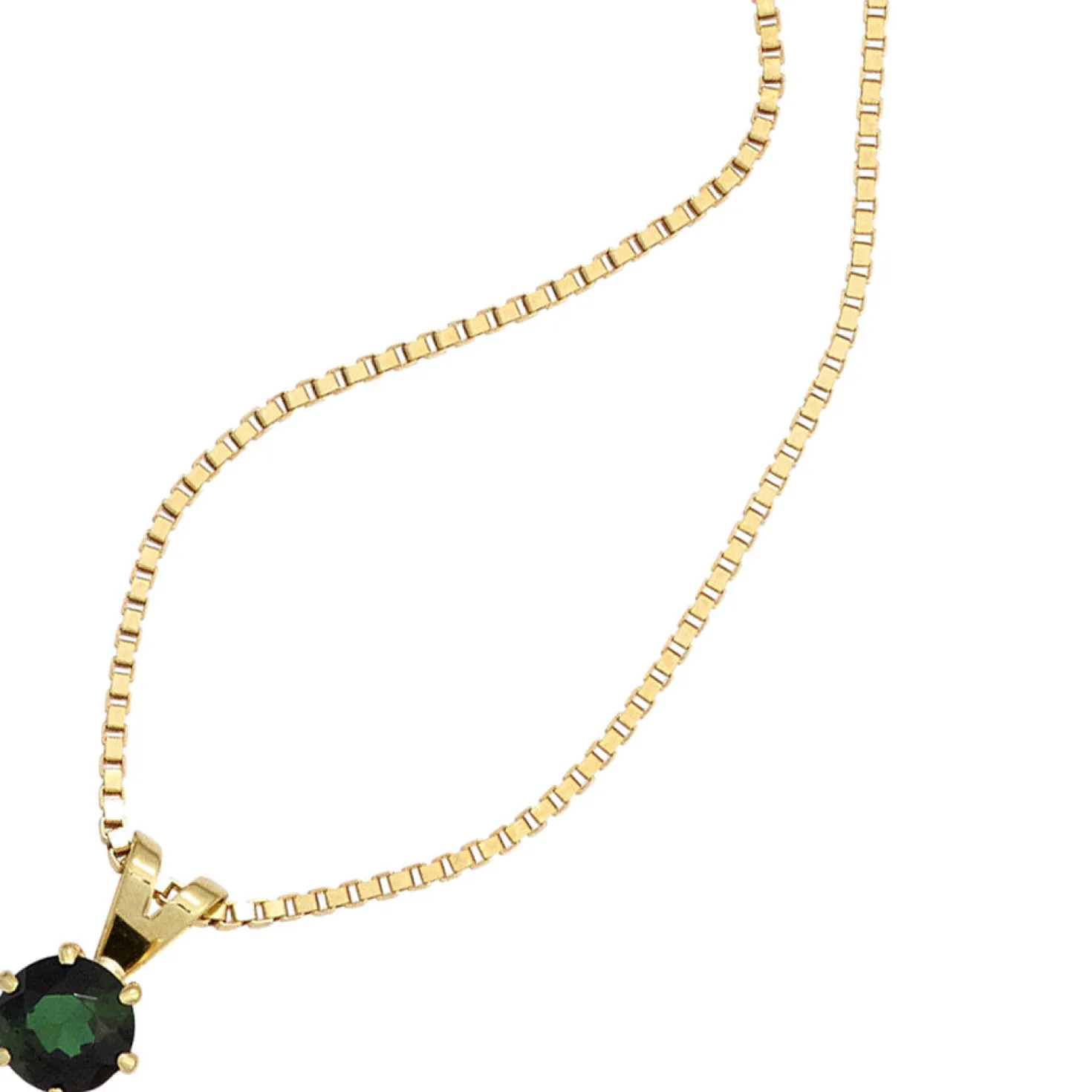 Anhänger 5,9x10,4mm mit Turmalin grün facettiert 585 Gold Gelbgold Damen