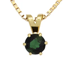 Anhänger 5,9x10,4mm mit Turmalin grün facettiert 585 Gold Gelbgold Damen