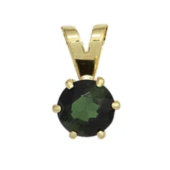 Anhänger 5,9x10,4mm mit Turmalin grün facettiert 585 Gold Gelbgold Damen
