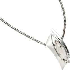 Anhänger 16,7x42mm mit Turmalinquarz grau-schwarz 925 Silber Halsschmuck Damen