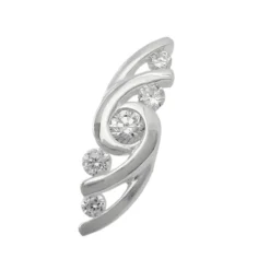 Anhänger 22x7mm mit 5 Zirkonia 925 Silber Kettenanhänger Silberanhänger Damen