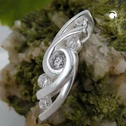 Anhänger 22x7mm mit 5 Zirkonia 925 Silber Kettenanhänger Silberanhänger Damen