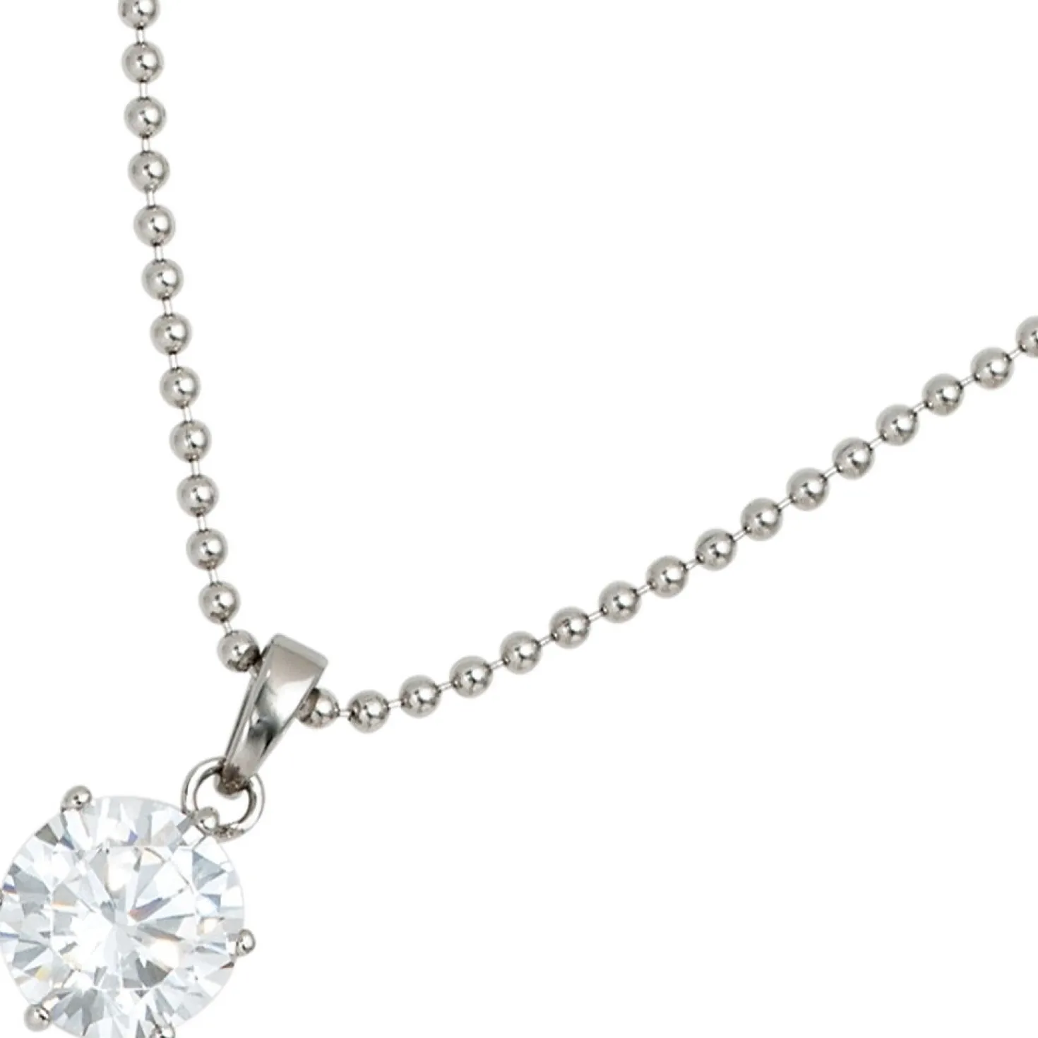 Anhänger 8,6x11,5mm mit Zirkonia weiß aus 925 Silber rhodiniert Damen
