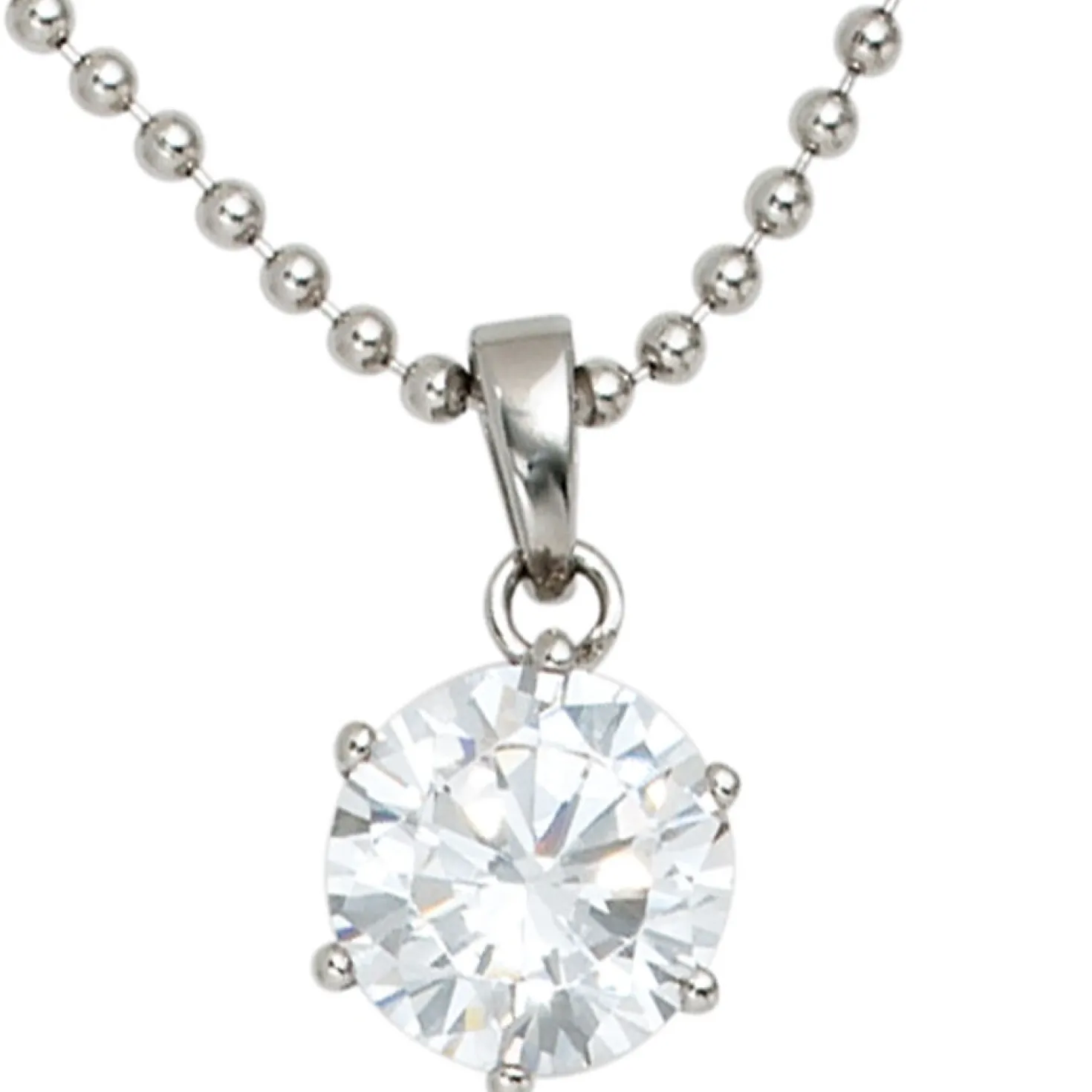 Anhänger 8,6x11,5mm mit Zirkonia weiß aus 925 Silber rhodiniert Damen