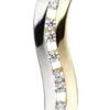 Anhänger 4,1x13,7mm mit 7 Zirkonia weiß 333 Gold Gelbgold gewellt