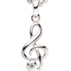 Anhänger 7,5x16,6mm Musik Notenschlüssel mit Zirkonia weiß 925 Silber Kinder