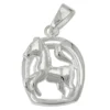 Anhänger 16x12mm Pferd Pferdchen im Hufeisen 925 Sterlingsilber für Kinder
