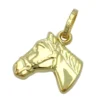 Anhänger 12x12mm Pferd Pferdekopf aus 375 Gold Gelbgold glänzend Goldpferd Damen