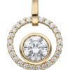 Anhänger 11,6x15mm rund aus 333 Gold Gelbgold mit Zirkonia weiß rundum Damen