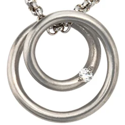 Anhänger 14,7x14,3mm runde Spirale mit Diamant 0.025Ct Brillant 950 Platin