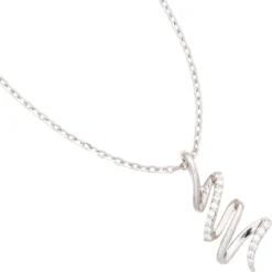 Anhänger 12x25,3mm Schlange mit Zirkonia weiß 925 Silber rhodiniert Damen