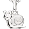 Anhänger 8,9x9,6mm Schnecke aus 925 Silber glänzend teilmatt Halsschmuck Kinder