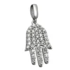 Anhänger 15x10mm Schutzsymbol Hand der Fatima mit Zirkonia weiß 925 Silber Damen