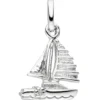 Anhänger 10,6x14,3mm Segelboot aus 925 Silber rhodiniert Halsschmuck für Kinder