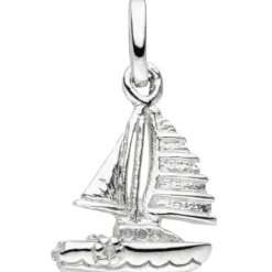 Anhänger 10,6x14,3mm Segelboot aus 925 Silber rhodiniert Halsschmuck für Kinder