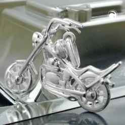 Anhänger 25x18mm - Shopper Motorrad aus 925 Silber Silberanhänger Unisex Herren