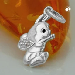 Anhänger 17x9mm Silberanhänger Biene mit Zirkonia 925 Echtsilber für Kinder