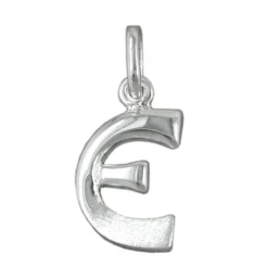 Anhänger 15x8mm Silberanhänger Buchstabe E aus echtem 925 Silber Unisex