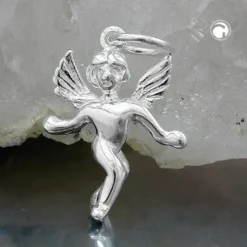 Anhänger 18x13mm Silberanhänger hübscher Engel echtes 925 Silber Damen