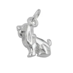 Anhänger 13x10mm Silberanhänger Hund Schlappohren 925 Echtsilber für Kinder