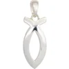 Anhänger 7,7x17,7mm Silberanhänger Ichthys Fisch Symol 925 Silber glänzend Damen