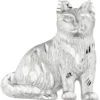 Anhänger 24,2x25,4mm Silberanhänger Katze aus 925 Silber rhodiniert teilmattiert